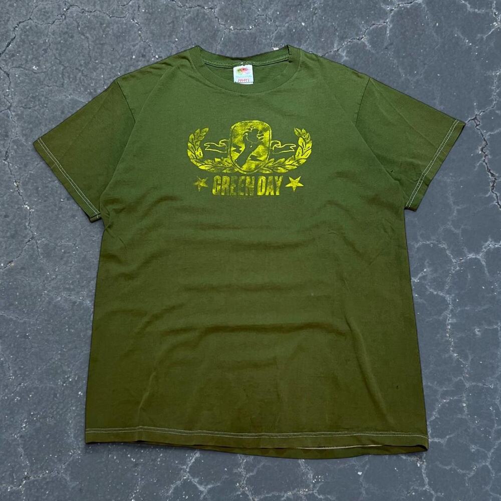 Rare Green day american idiot band shirt green
